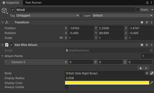 XdeWireAttach component